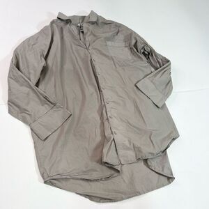 Skims Shirt Womens Size 3X Tan Cotton Long-Sleeve Button-Down